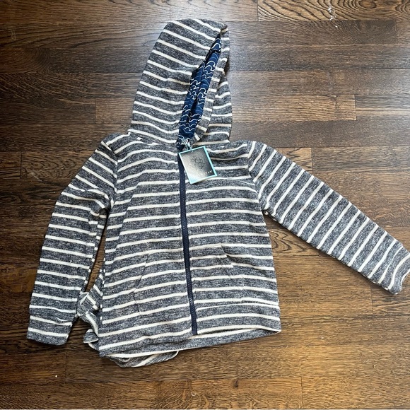 Andy & Evan Other - Andy & Evan Blue White Striped Kids zip up Hoodie and shorts size 7 NWT boy set